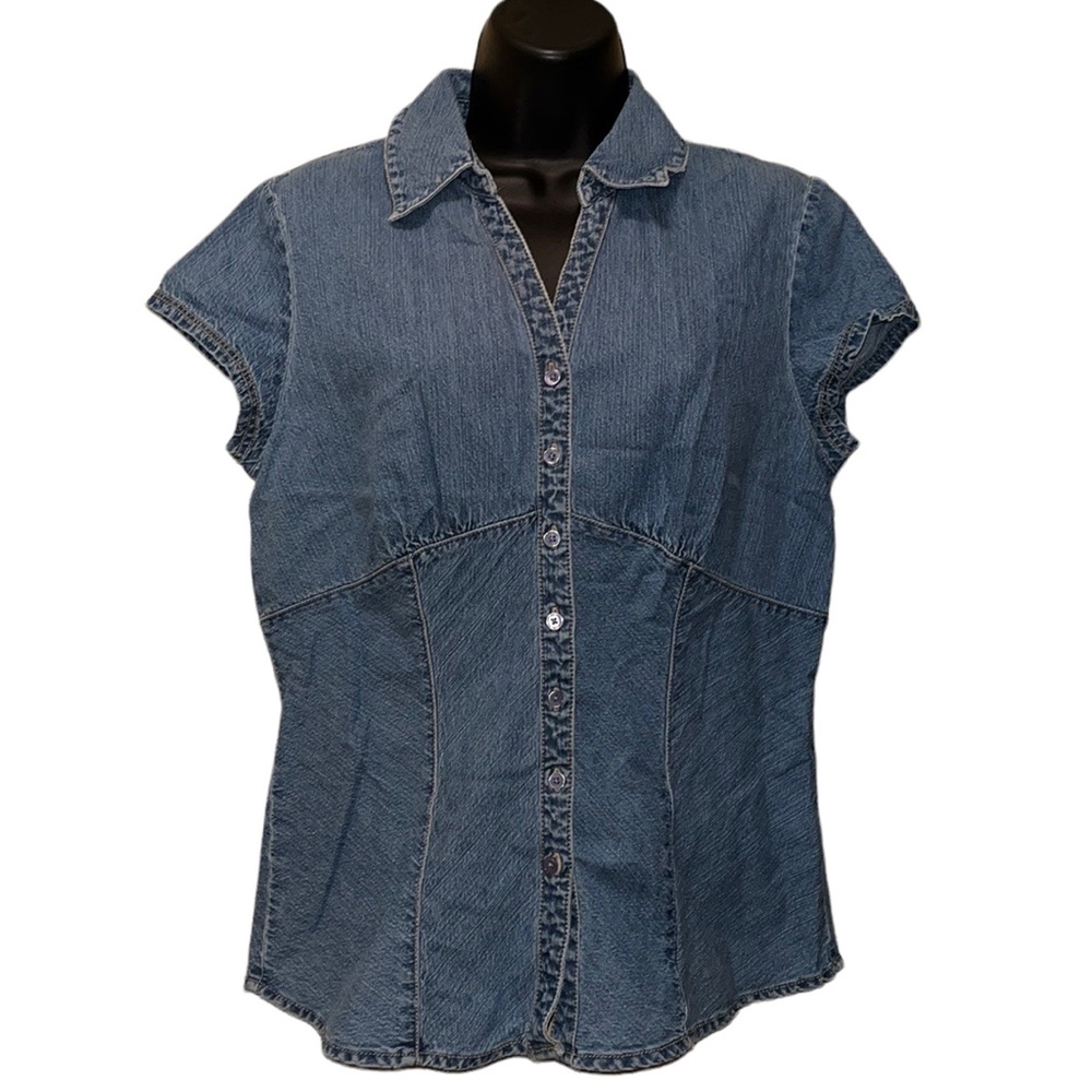 Vintage FADED GLORY Jean Shirt~Button Front M 8/10